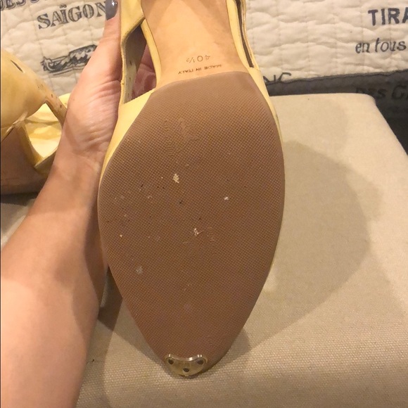 Jimmy Choo Pale Yellow Perforated Pumps - Picture 4 of 6